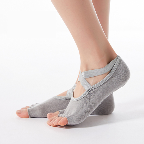 yeuG Grip Socks for Women Pilates Socks with Grips Open Top Non Slip Grippy  Sock 