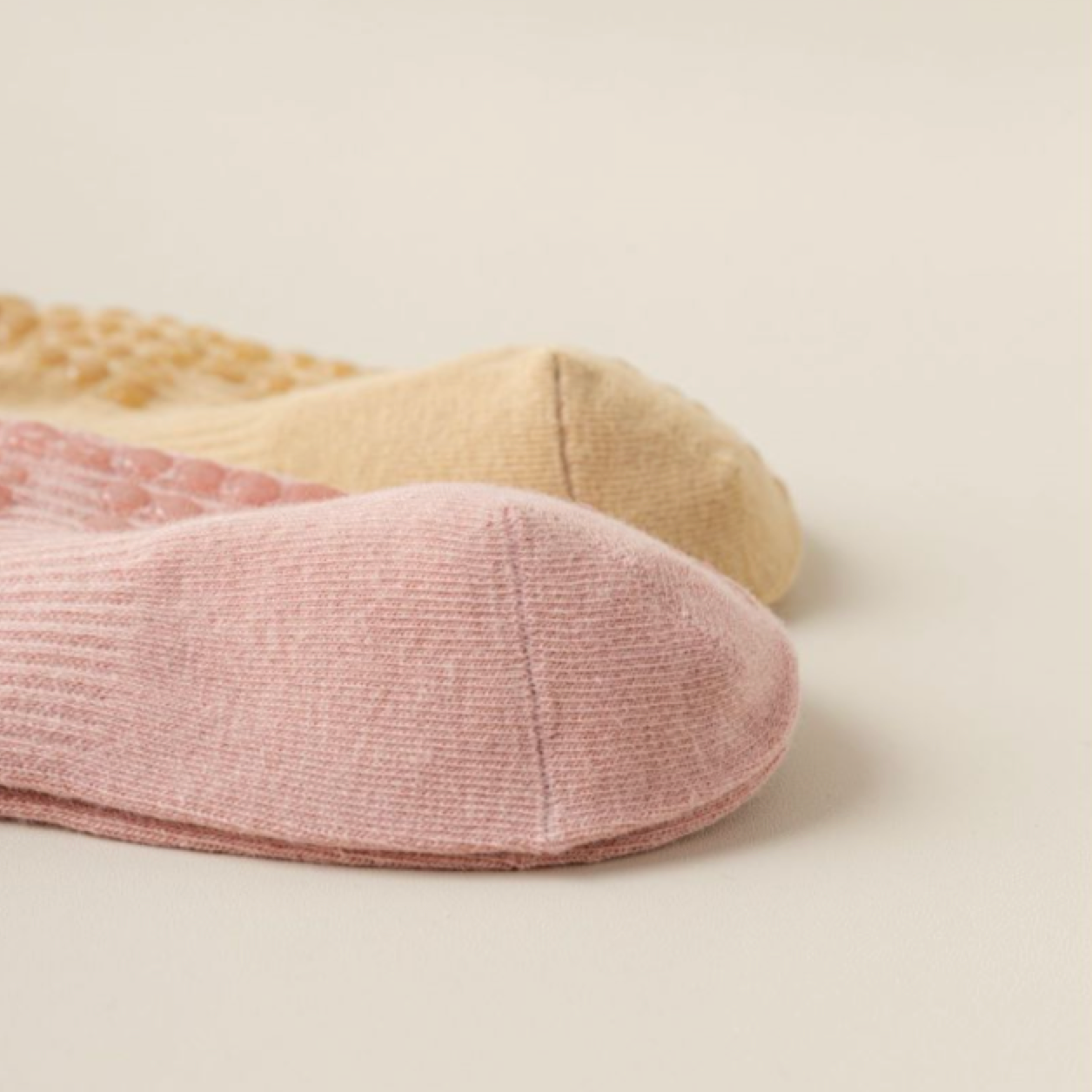 Moto Open Toe Grip Socks - Light Pink (Barre / Pilates)